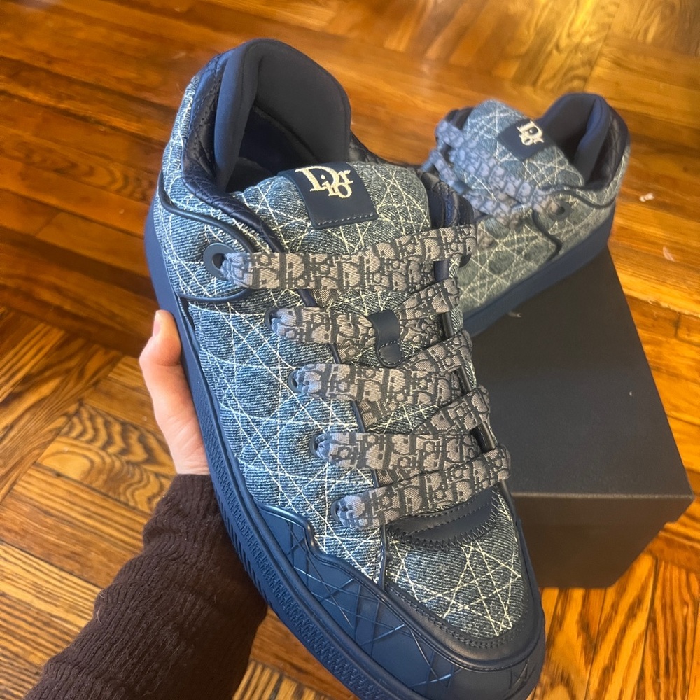 Dior B9S Blue Denim Skate Sneakers
